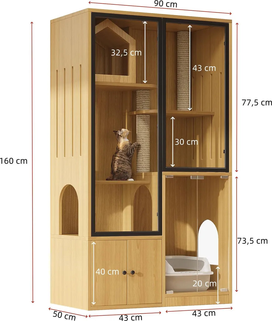 Cachez la litière de vos chats grâce à cette villa design érable jaune - 8
