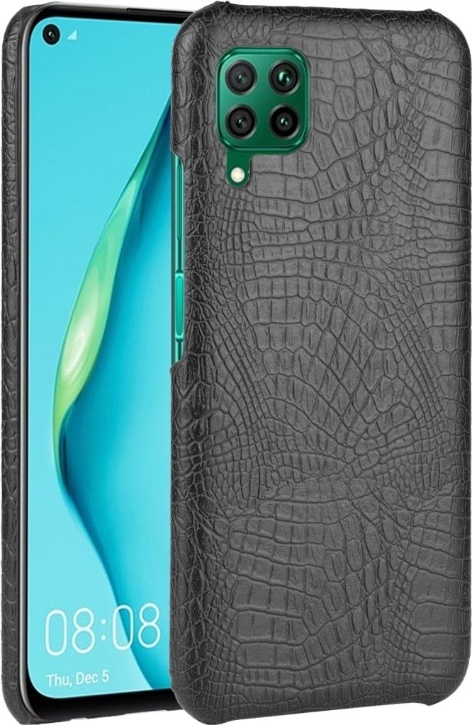 Mobigear Croco Huawei P40 Lite Hülle Hardcase Backcover - Schwarz