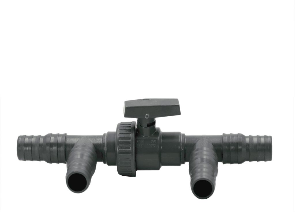 HAF 3 Wege Solarweiche / 3 Wege Ventil mit Absperrhahn | 2-Teiliges Bypass Set mit 32mm & 38mm Schlauchanschluss für Solarkollektor oder Poolheizung