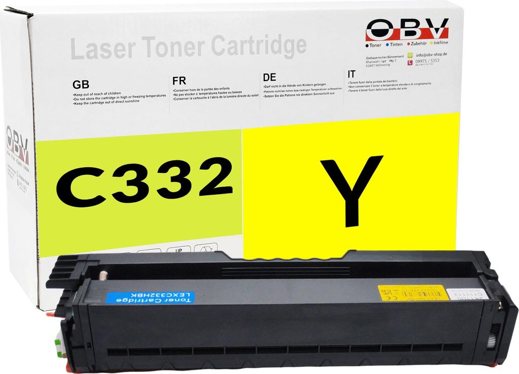 OBV Toner für Lexmark C332 C3224dw MC3300 Gelb, OEM C3220Y0 Produktbild 