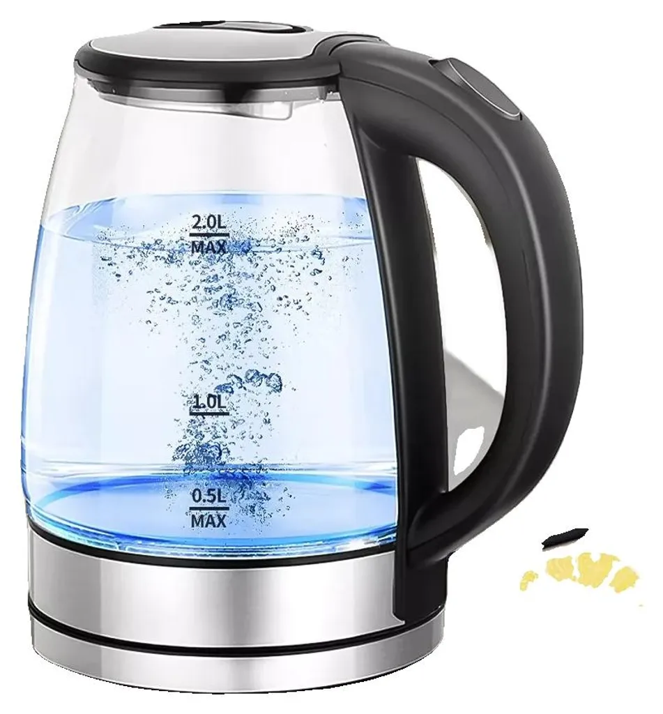 Bouilloire Électrique en Inox 2 Litres - Rapide avec LED Bleue