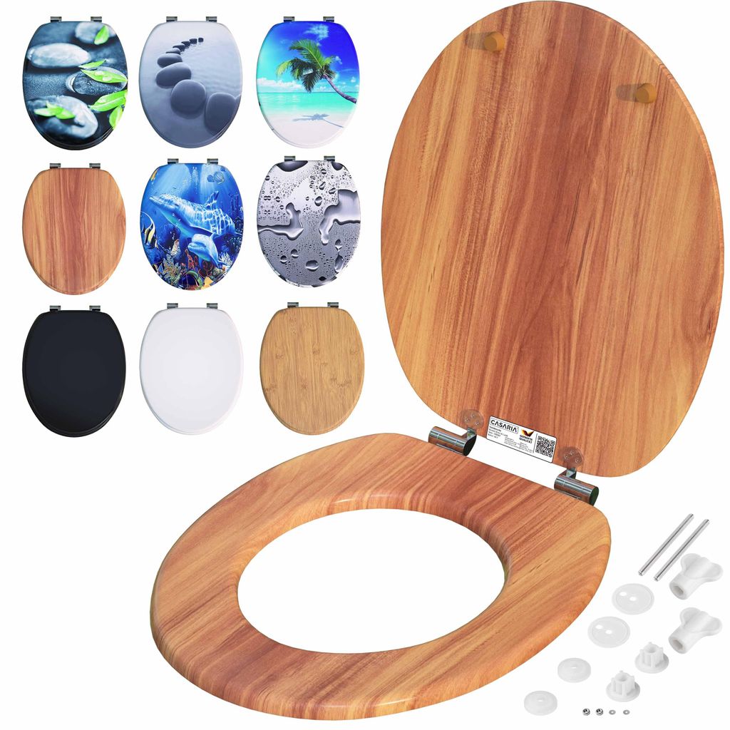 CASARIA® Toilettendeckel mit doppelter Absenkautomatik MDF Produktbild 