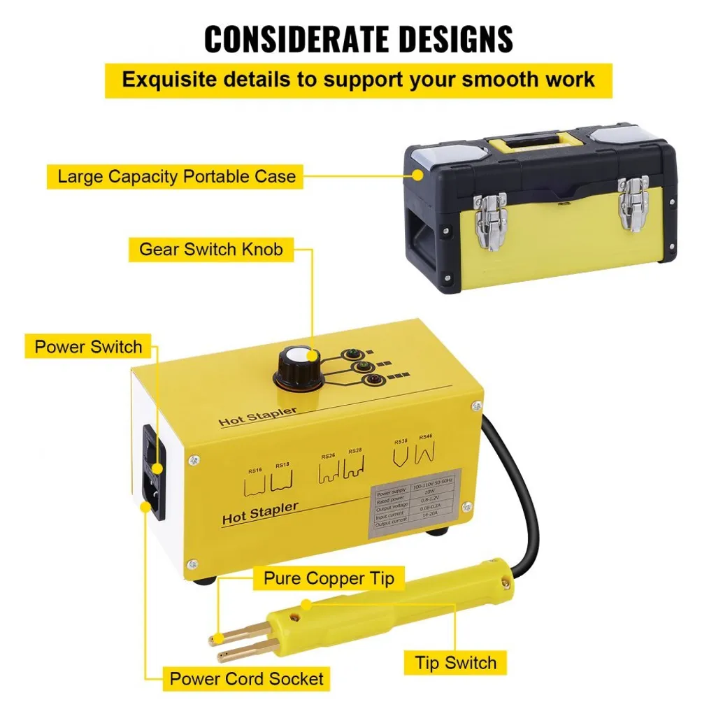 Réparation pare-choc et plastique : agrafeuse à chaud Kun avec kit 220V