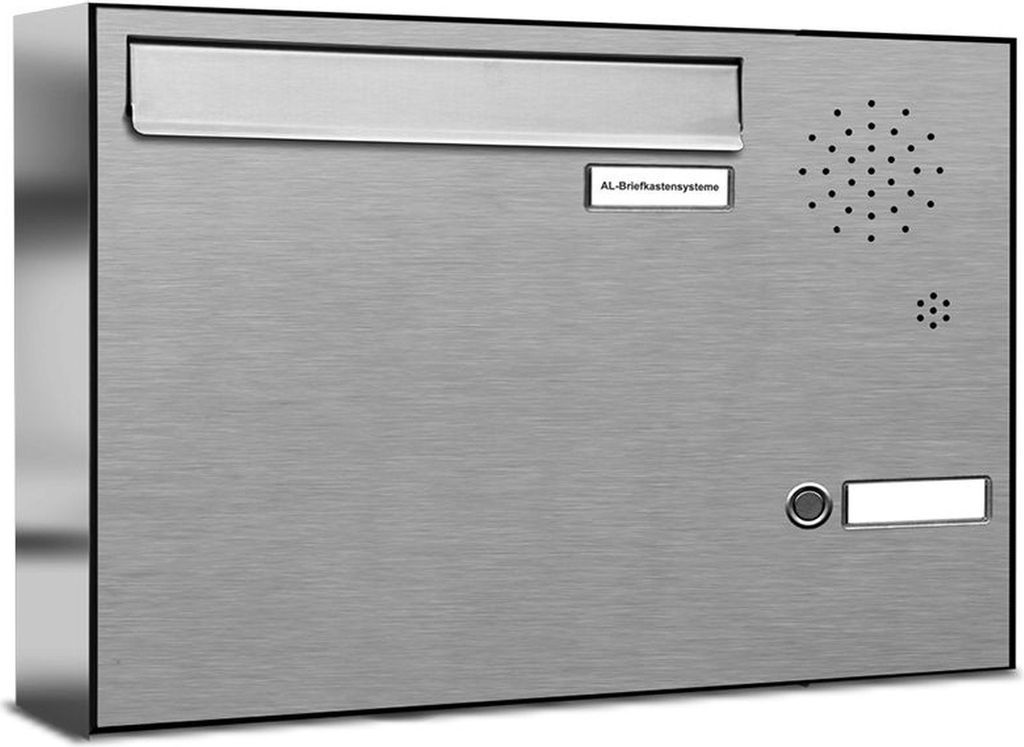 1er V2A Edelstahl Briefkastenanlage für Tür- Zaundurchwurf Klingel