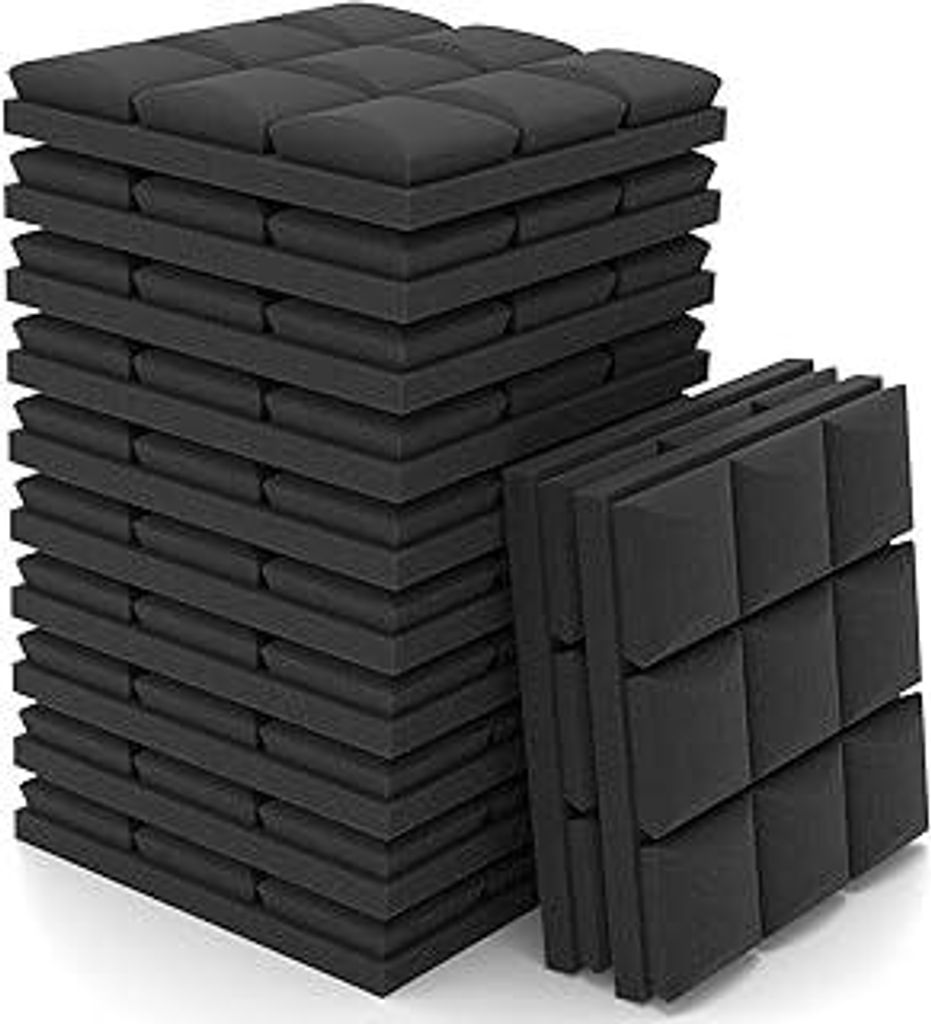 12 Stück Schalldämmung Selbstklebend Akustikschaumstoff 5CM Schaumstoffplatte Schallabsorber Schalldämmung Wand Noppenschaumstoff Schallschutzma...