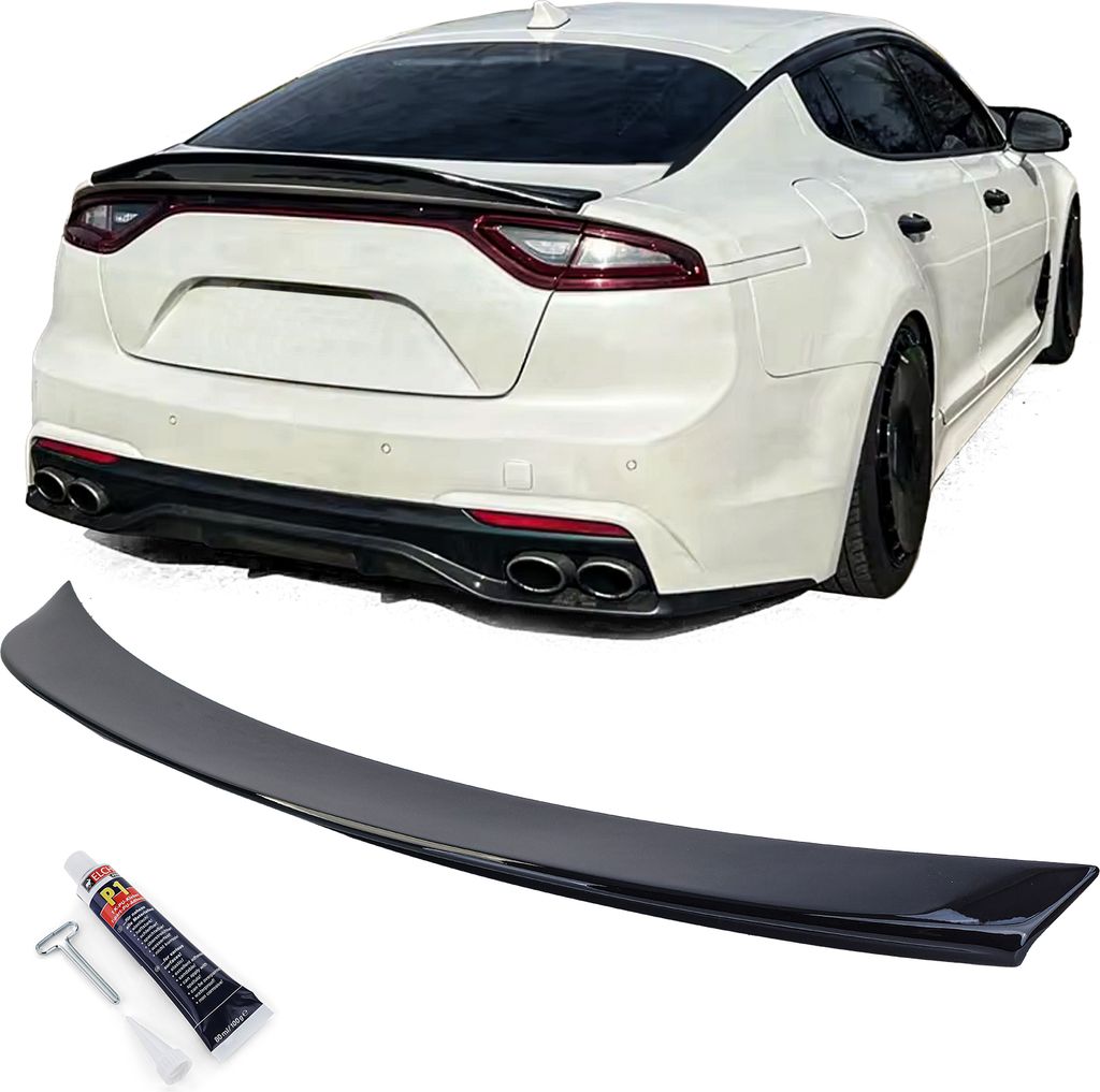 Heckspoiler Spoilerlippe Schwarz Glanz für Kia Stinger 2017-2023
