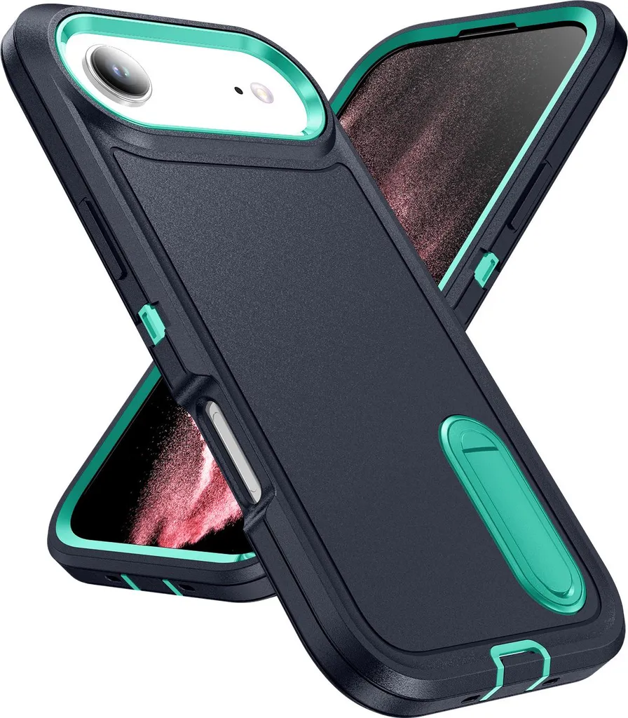 Custodia per iPhone Air Hybrid Custodia protettiva antiurto a tre strati con supporto Blu