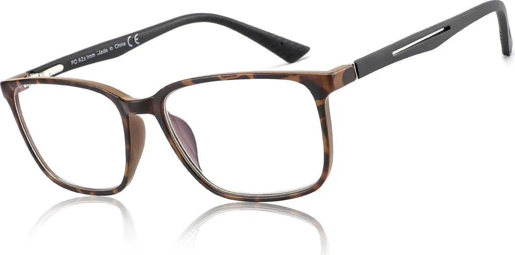 Lunettes anti-lumière bleue hommes cadre anguleux et verres anti-reflet