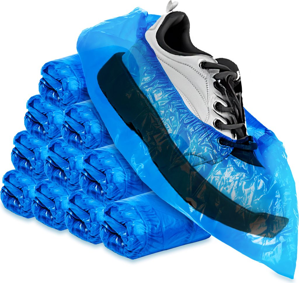 com-four® 100x hochwertige Einweg Überziehschuhe 5g je Produktbild 