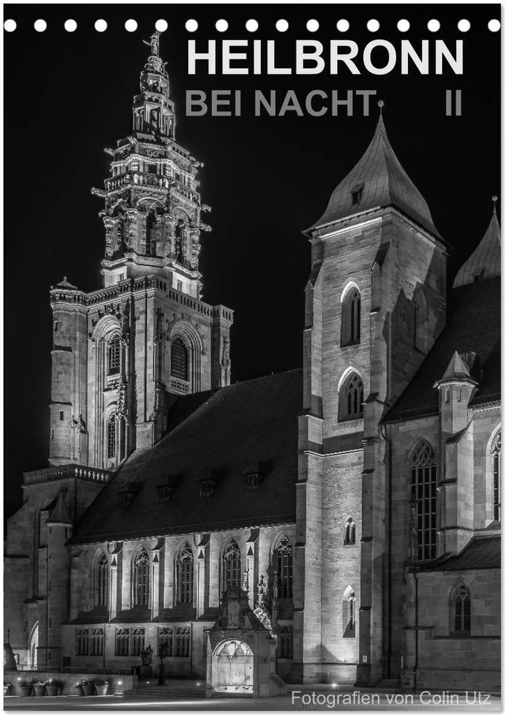 Heilbronn bei Nacht 2 (Tischkalender 2026 DIN A5 hoch), CALVENDO Monatskalender