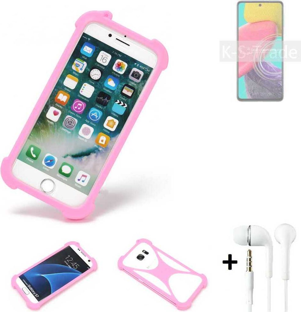 K-S-Trade Bumper + Kopfhörer kompatibel mit Samsung Galaxy Quantum 3 Handy Hülle Schutzhülle Silikon Schutz Hülle Cover Case Silikoncase