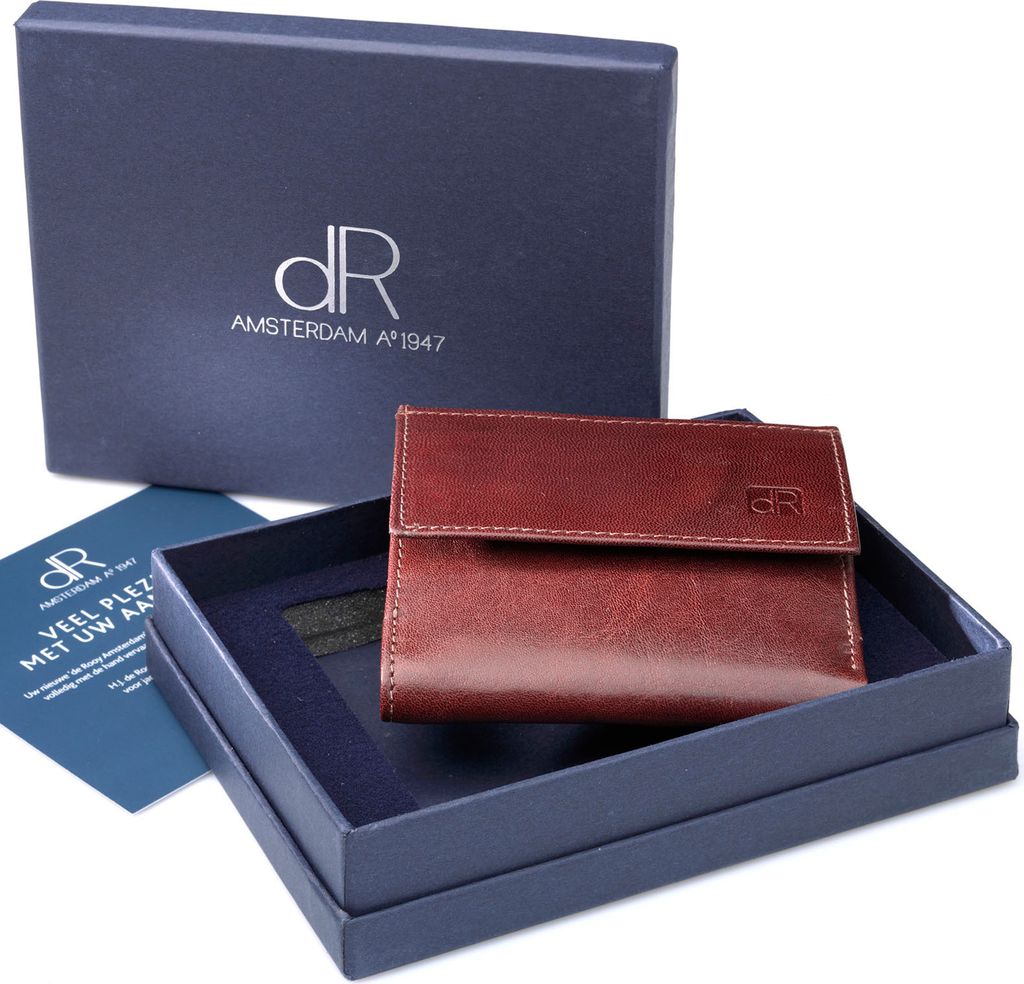 dR Amsterdam Damen Leder Brieftasche Klein mit RFID | Kompaktes Kartenetui & Platz für Briefgeld, Münzen | Canyon - 2535 Chestnut