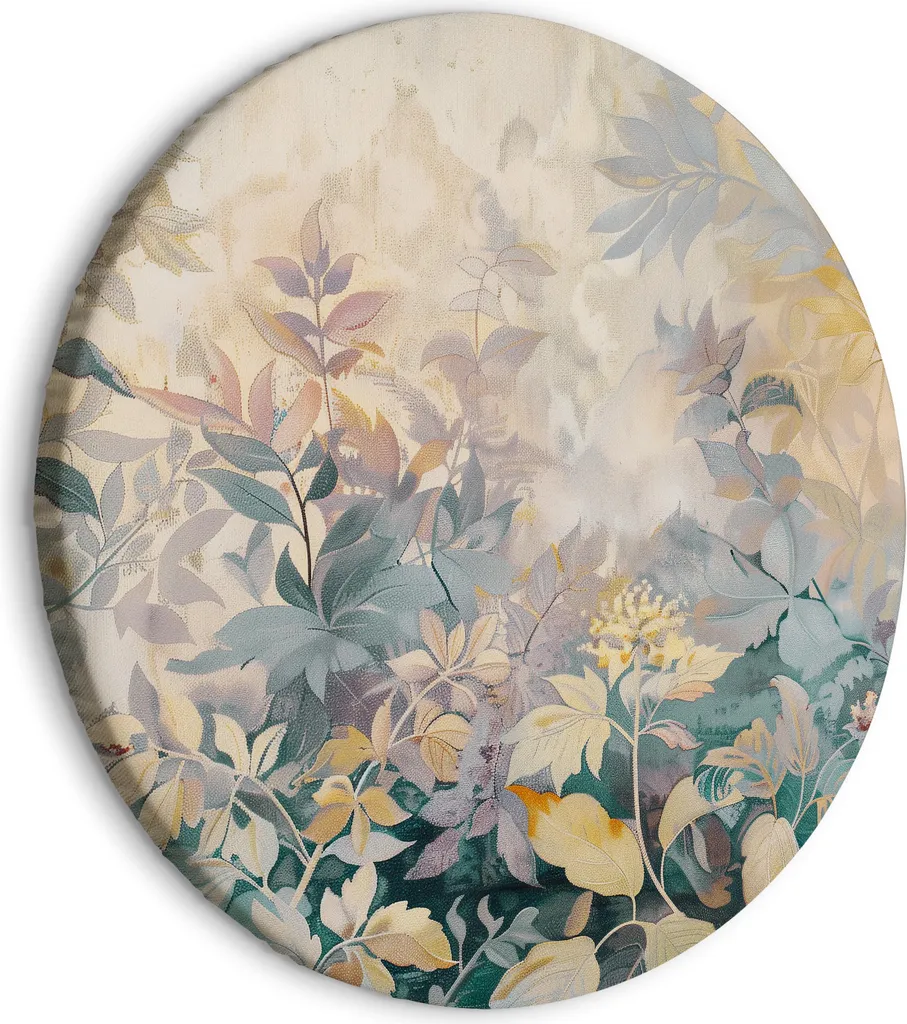 Quadro Circolare Kilim Fiori di Campo 60x60 | Arazzo su Tela Primavera