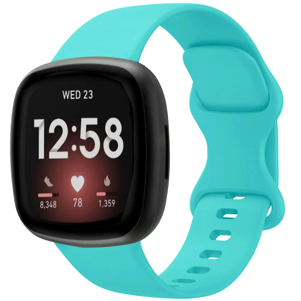 Fitbit Versa 4, Fitbit Versa 3, Fitbit Sense 2, Fitbit Sense Band: fascia in silicone imoshion con pulsante colorato