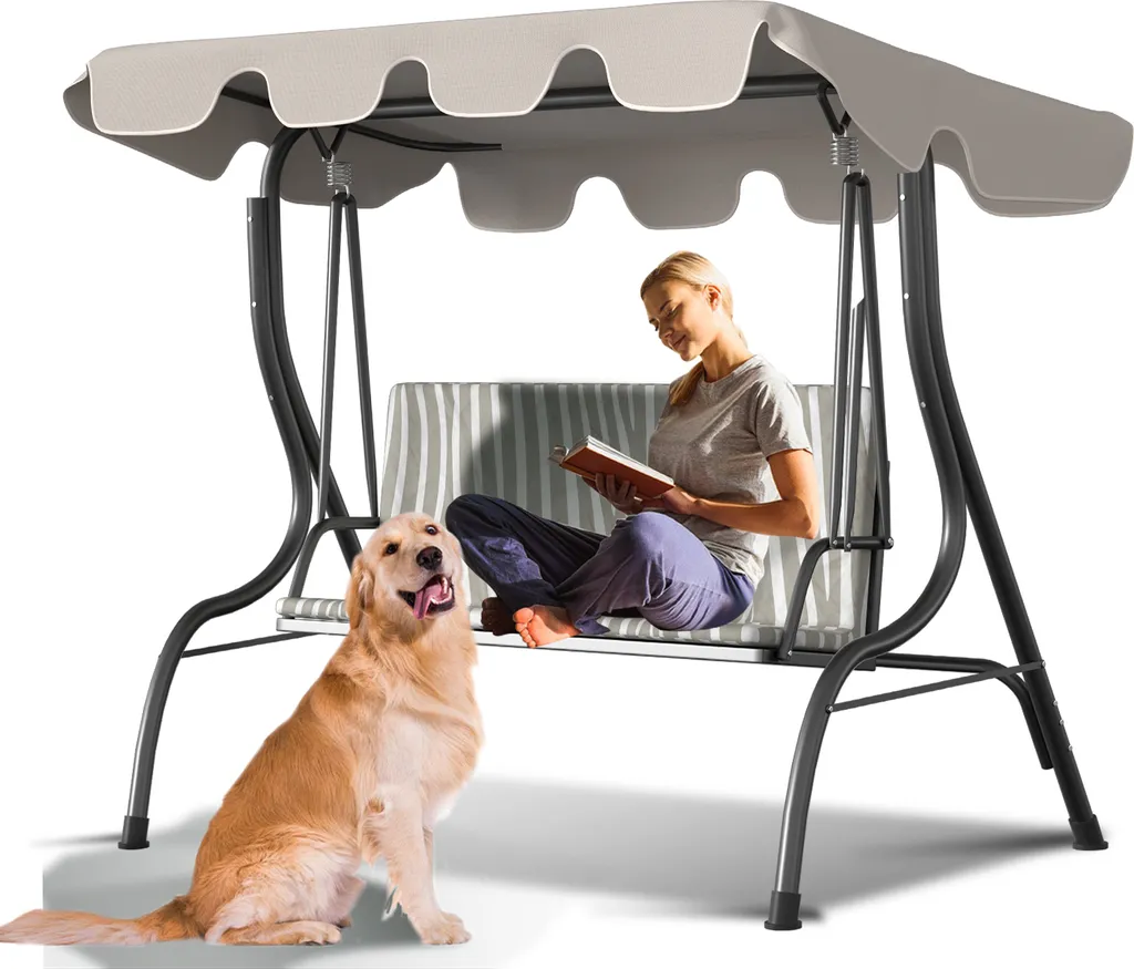 Housse de Toit pour Balancelle de Jardin 3 Places - Bâche Beige 210cm