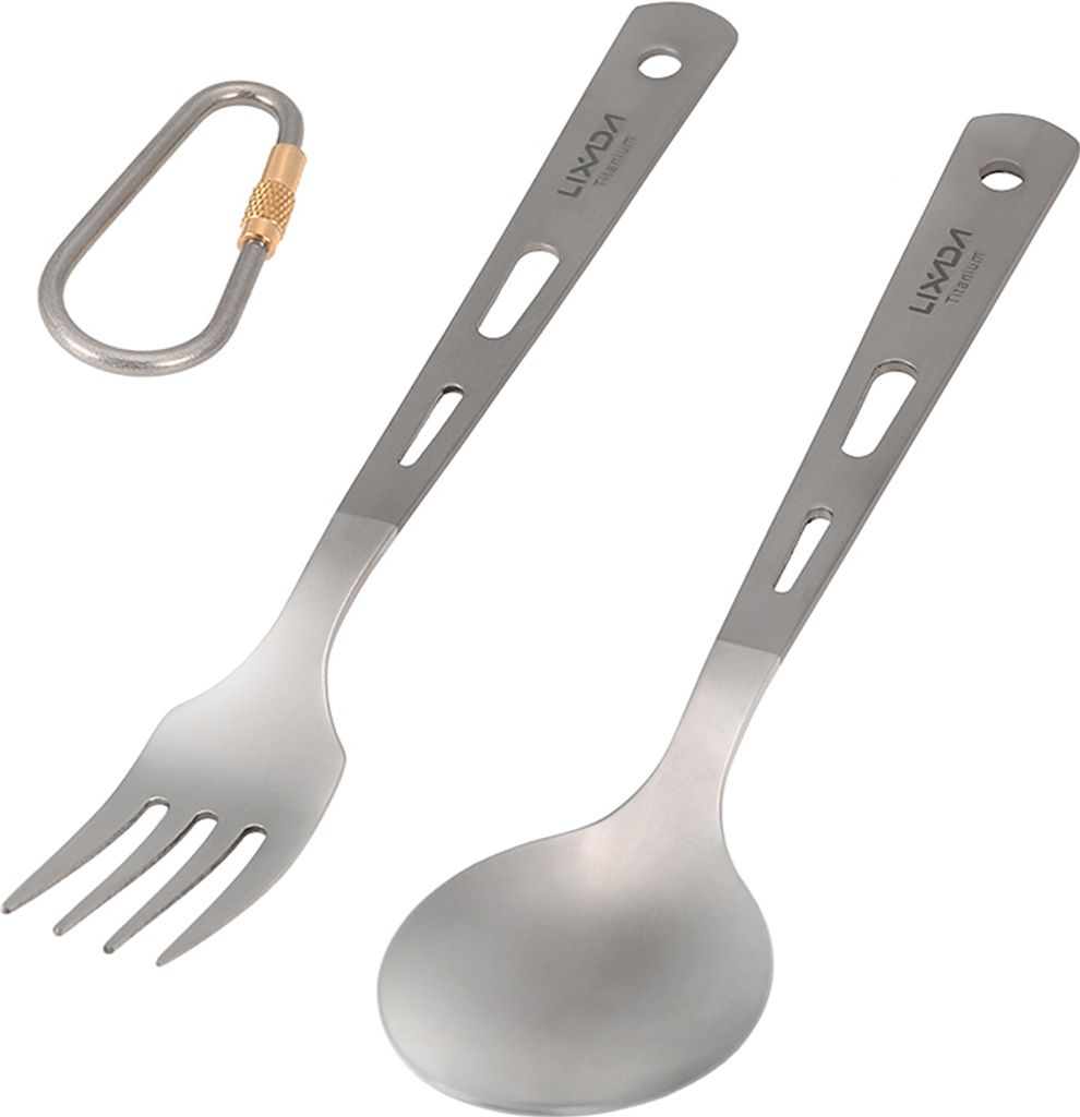 2 Stš¹ck Titan Geschirr Camping Gabel L?ffel Ultraleichtes Besteck fš¹r den Au?enbereich fš¹r Picknickreisen Rucksackwandern Wanderkš¹che
