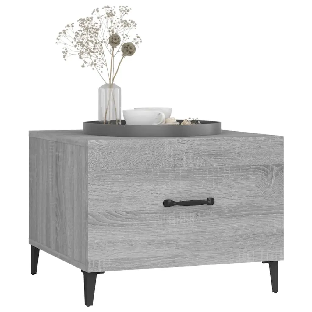 Tavolini con gambe in metallo 2 pz. Grigio Sonoma 50x50x40 cm - 4