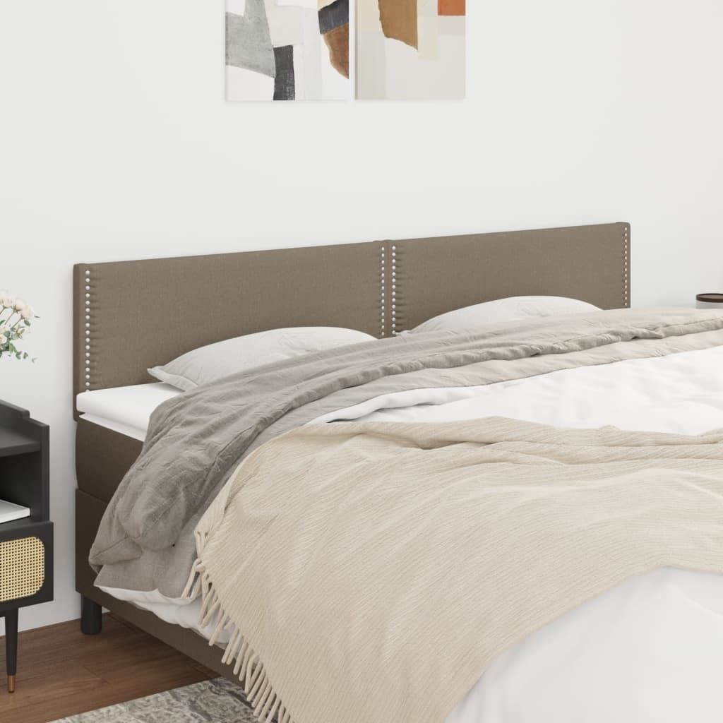 The Living Store Kopfteile 2 Stk. Taupe 90x5x78/88 cm Stoff
