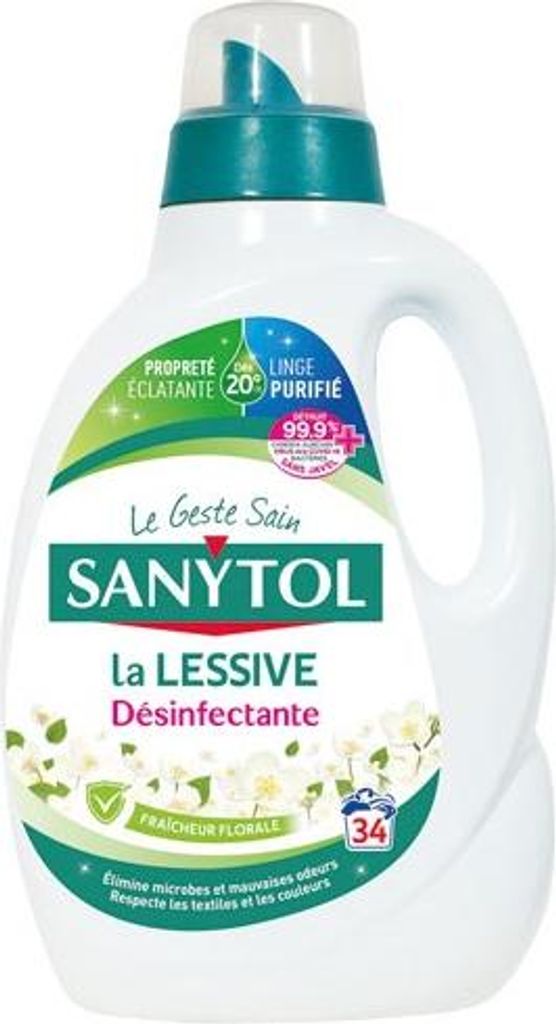 SANYTOL dezinfekčný prací gél s vôňou kvetov 1,7l/34dávok Obrázok produktu 
