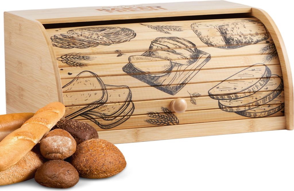 Ecosa Brotbox mit Rolldeckel aus nachhaltigem Bambus Produktbild 