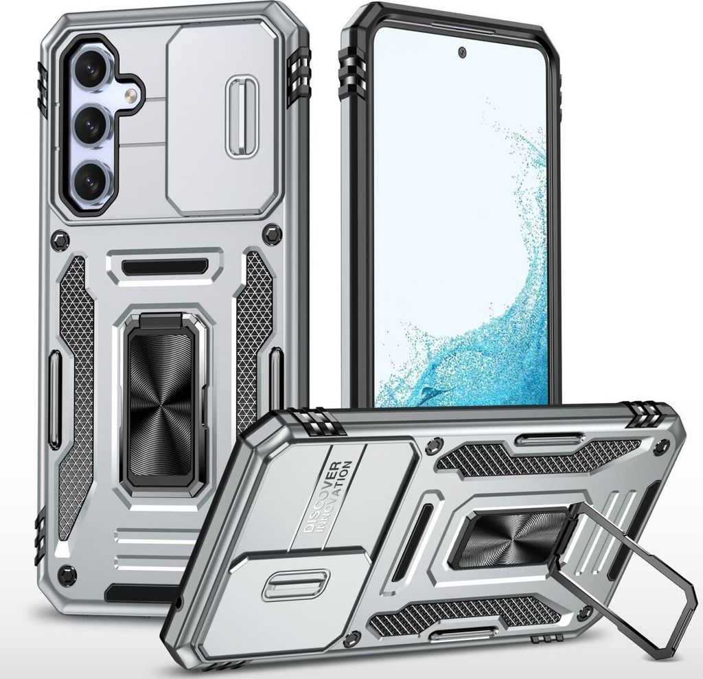 König Design Hülle kompatibel mit Samsung Galaxy S23 FE Kunststoff Soft Handyhülle - Handy Case Grau