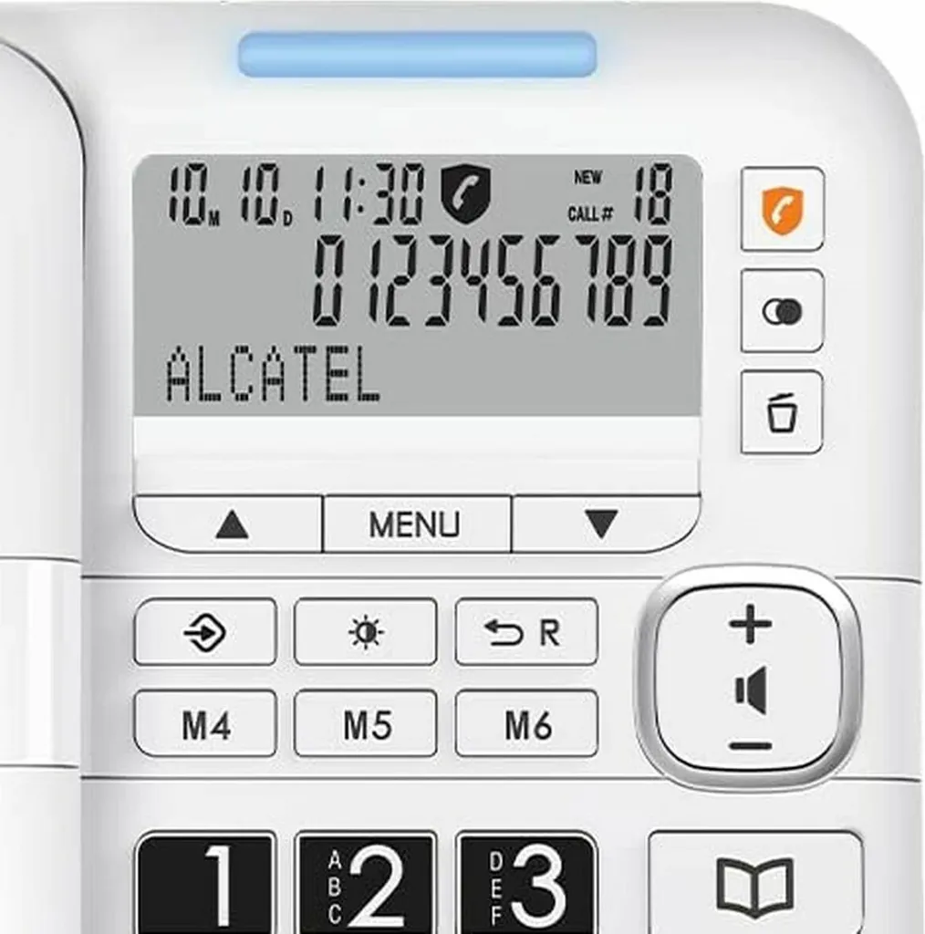 Téléphone fixe Alcatel TMAX Blanc idéal pour le salon des seniors
