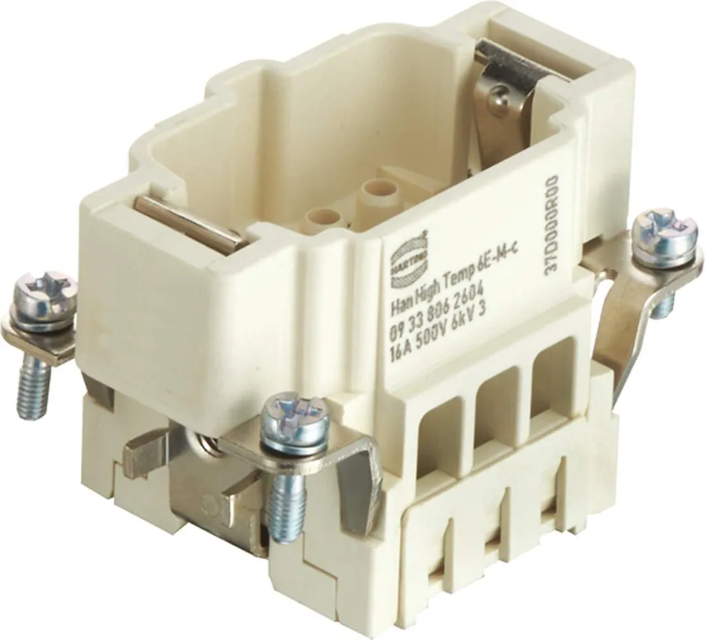 Harting Han High Temp 6E Inserto Maschio 6 Poli + PE 16A 500V - 09338062604