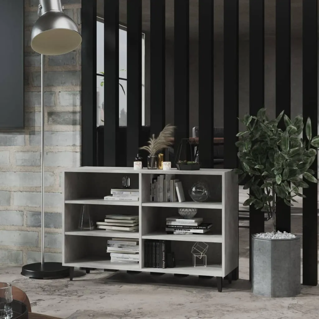 VidaXL Credenza Grigio Cemento 80x35x76 Cm – Mobile Multiuso In Legno Multistrato Per Corridoio, Cucina E Soggiorno - 5
