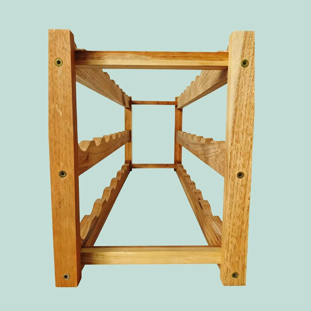 Range-bouteilles en bois de noyer 24 emplacements - Modèle Élite - 5