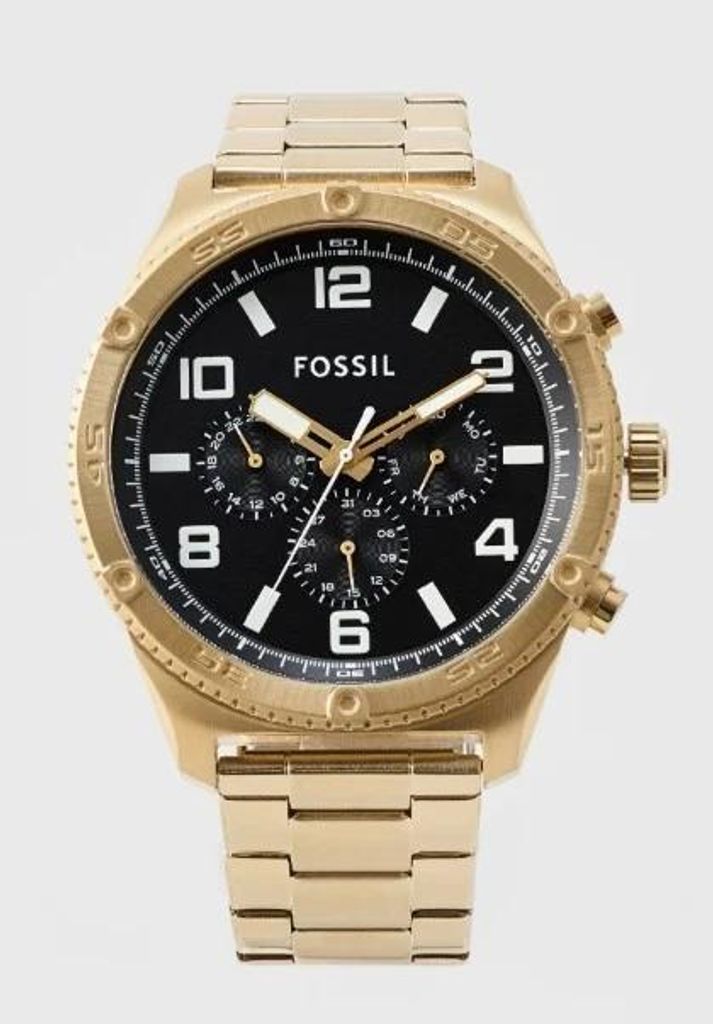 Fossil BQ2824 Brox Chrono Herrenarmbanduhr, Edelstahl, Gold, Herrenuhr, Herren