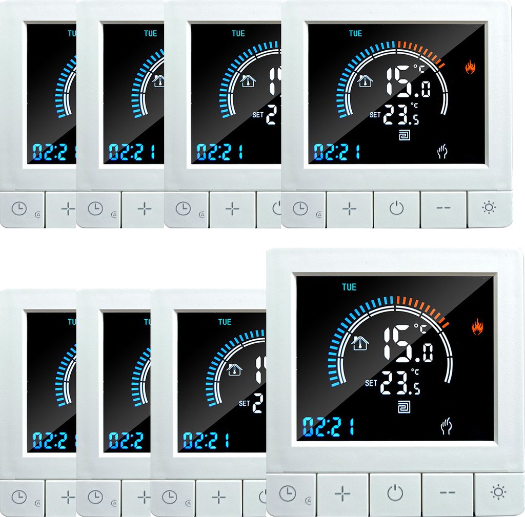 8X Programmierbarer digitaler Thermostat mit Produktbild 