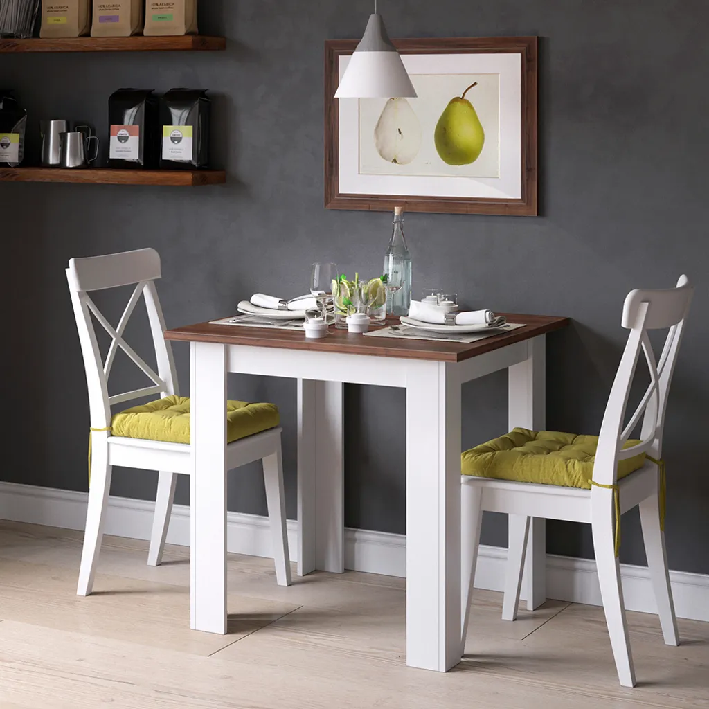 Offerta Tavolo Vicco Karlos 80x80 cm Noce/Bianco | Qualità al Miglior Prezzo