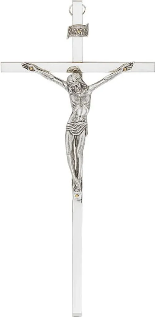 Croix traditionnelle en maillechort 26 cm - Durable et ne noircit pas