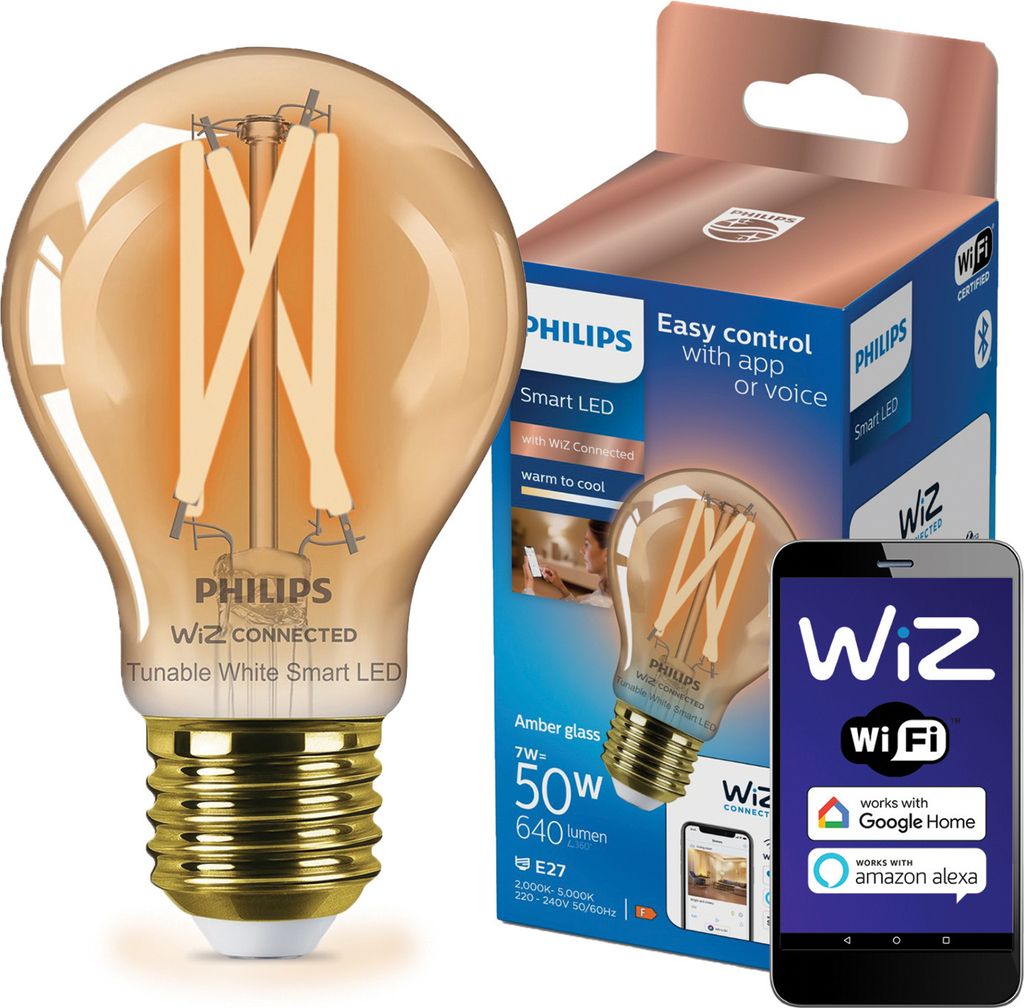 Philips Žárovka Filament oranžová 7 W (ekv. 50 W) A60 E27, Obrázek produktu 