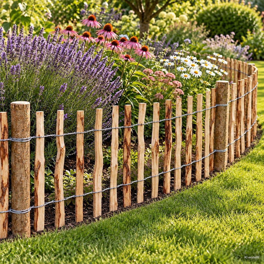25m Staketenzaun 120cm hoch Lattenabstand 4-6cm Gartenzaun