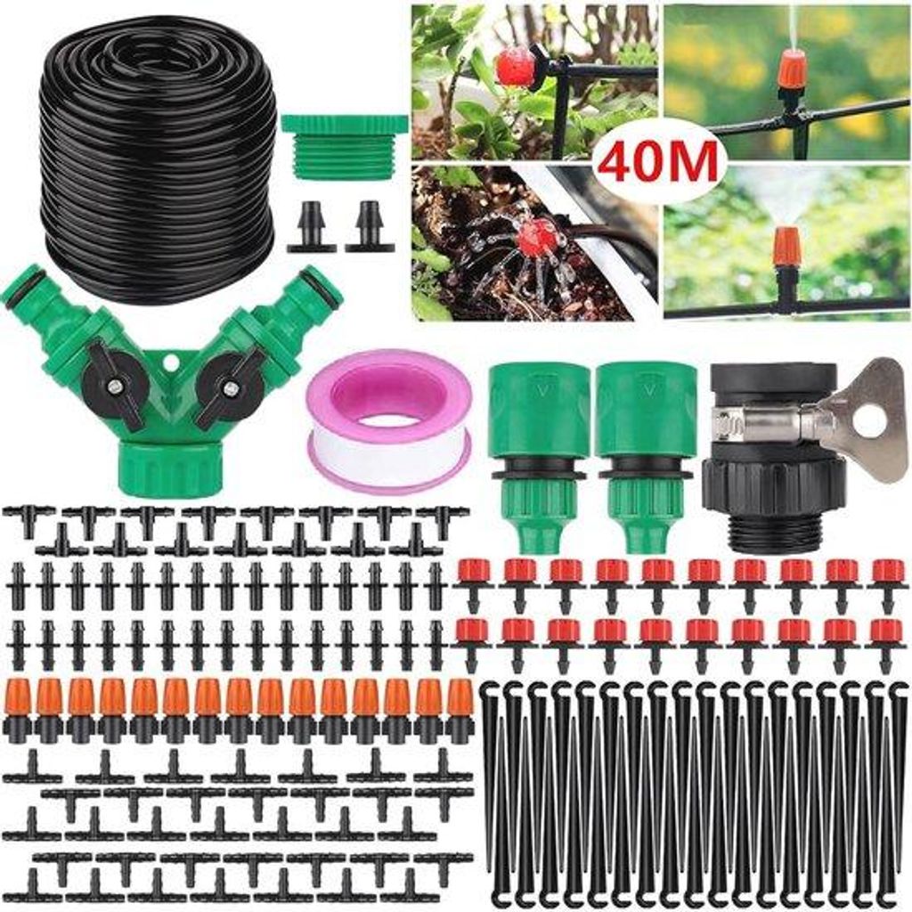 Automatisches Sprinkler-System für den Gartenbereich - 40 Meter, Selbstmontage, Mikro-Automatische Gartensprinkleranlage
