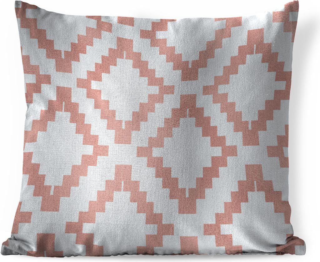 MuchoWow Zierkissen Sofakissen Wohnzimmer Dekokissen 60x60 cm Block - Rosa - Muster - Sitzfläche - Foto Polster
