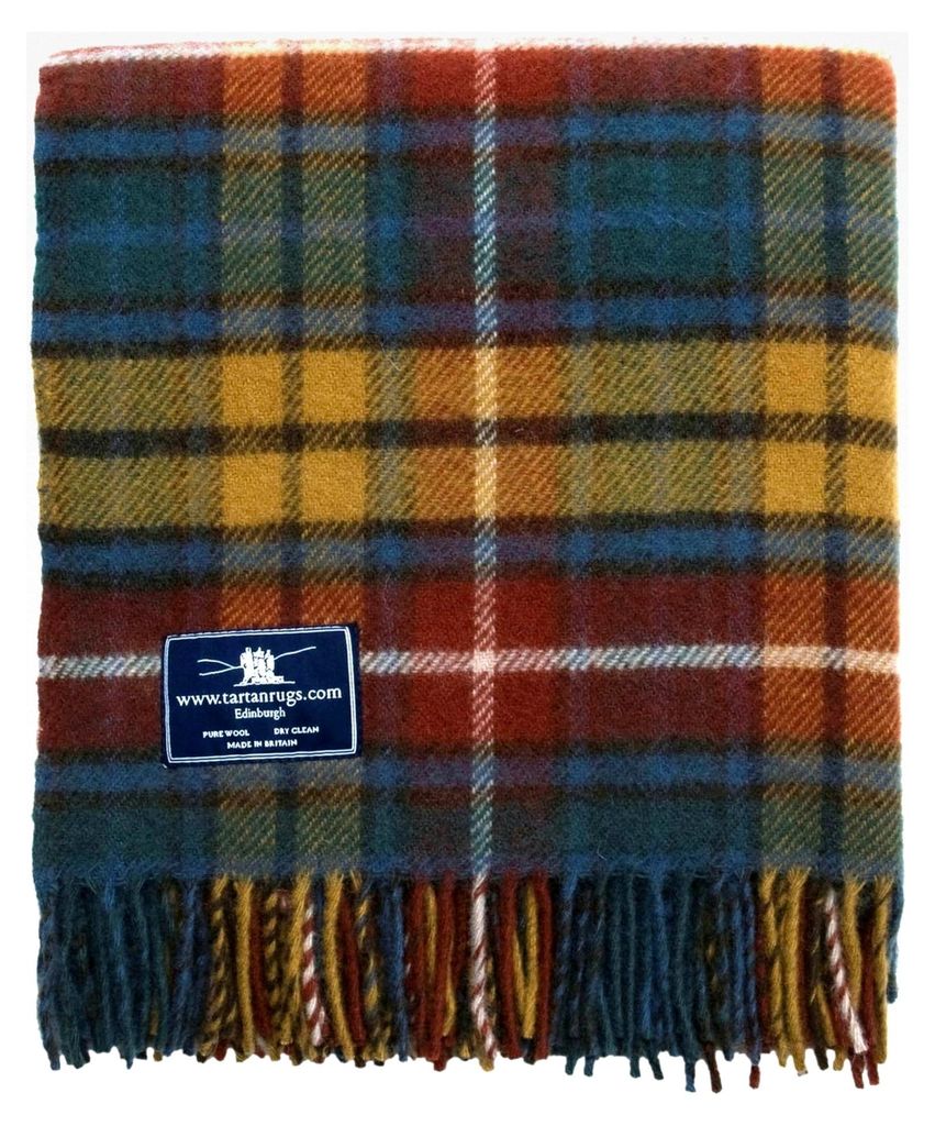 Antikes Buchanan Tartan / Schottenmuster Wolldecke