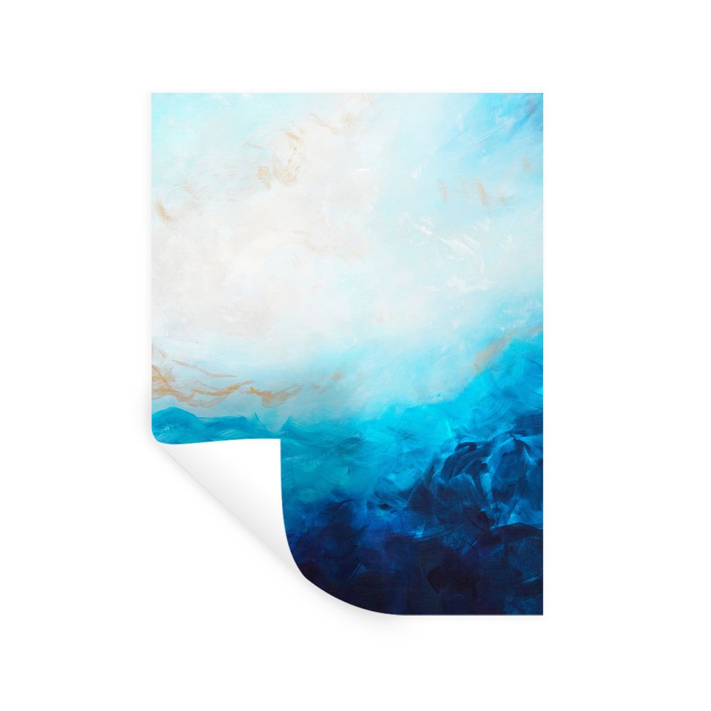 MuchoWow Wandtattoo Wandsticker Wandaufkleber Blau - Meer - Abstrakt - Farbe 120x160 cm Selbstklebend und Repositionierbar - Wierderverwendbar - ...