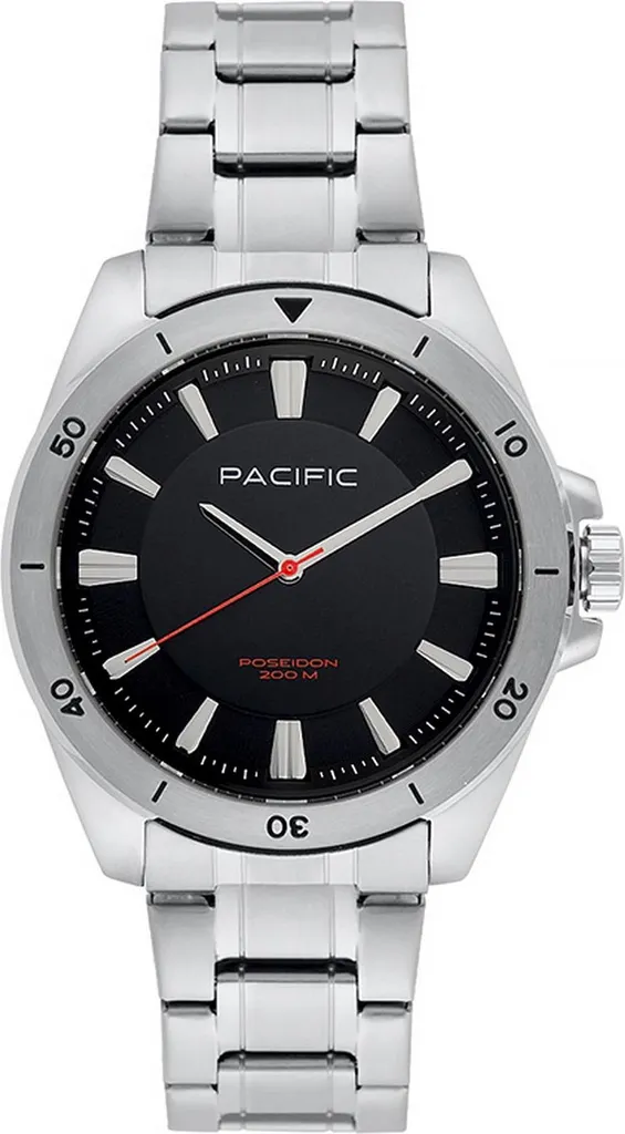 Montre Pacific homme argentée PC00973 avec boîtier en acier robuste