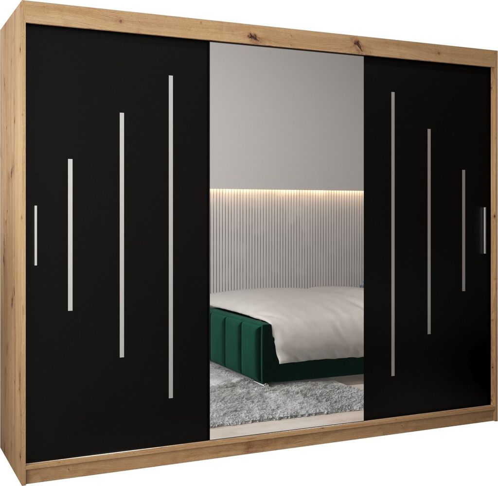 Kleiderschrank, Schiebetürenschrank Schlafzimmer, Schrank mit Spiegel YORK 1 250 cm