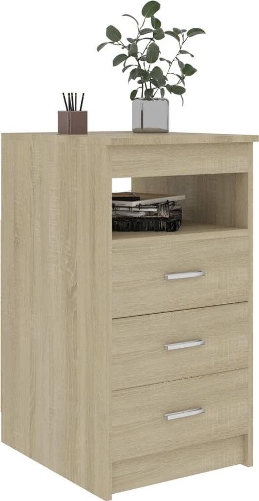 "Winterschlussverkauf "Sideboard - praktischem Design - Wohnzimmerschrank - Kommde für Flur - mit Schubladen Sonoma-Eiche 40x50x76 cm Holzwerkstof...