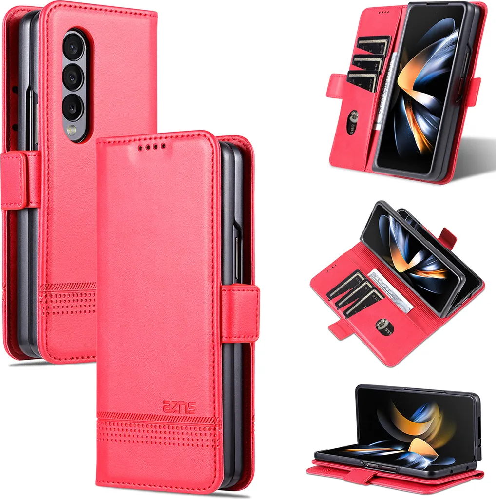 Galaxy Z Fold3 Custodia in pelle, Flip Cover Wallet Case Chiusura magnetica Stand Custodia protettiva per Samsung Galaxy Z Fold 3 5G rosa