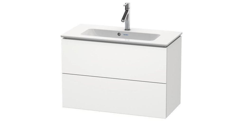 Waschtischunterbau L-CUBE Compact 550x820x391mm weiß supermatt weiß supermatt