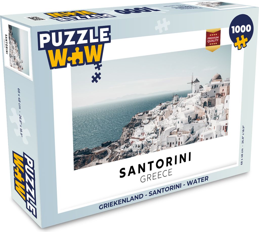 MuchoWow Puzzle 1000 Teile Griechenland - Santorin - Wasser - Erwachsene - Rätsel