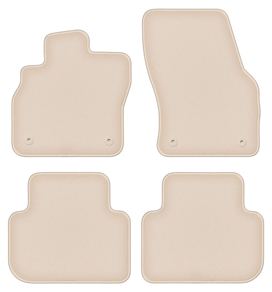 DURBAN Beige Velours-Fußmatten-Set für Audi Q3 II F3 SUV (2018-)