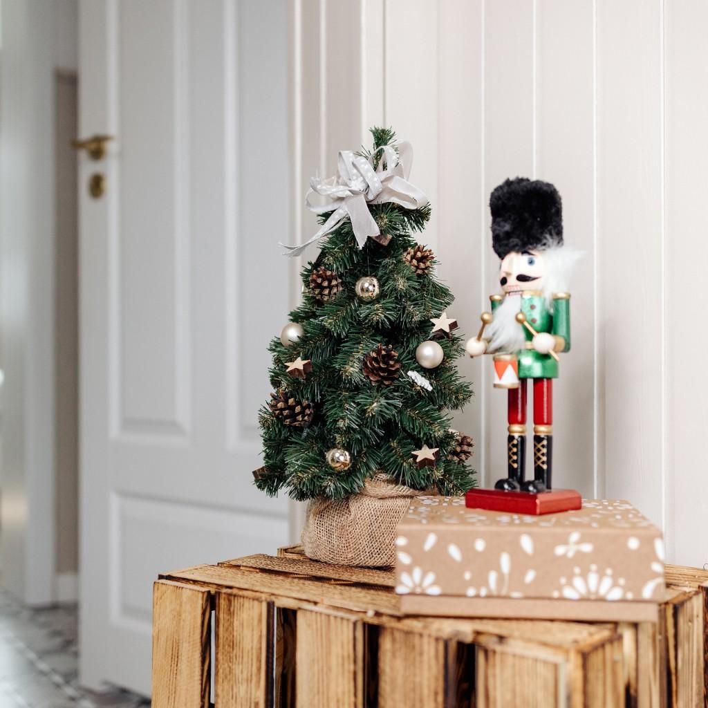 Creative Home Kleiner Weihnachtsbaum Champagner Geschmückt - Höhe 40 cm - Künstlich