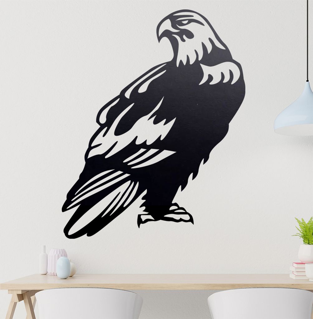 Adler Wandtattoo in 6 Größen - Wandaufkleber Wall Sticker - Dekoration, Küche, Wohnzimmer, Schlafzimmer, Badezimmer