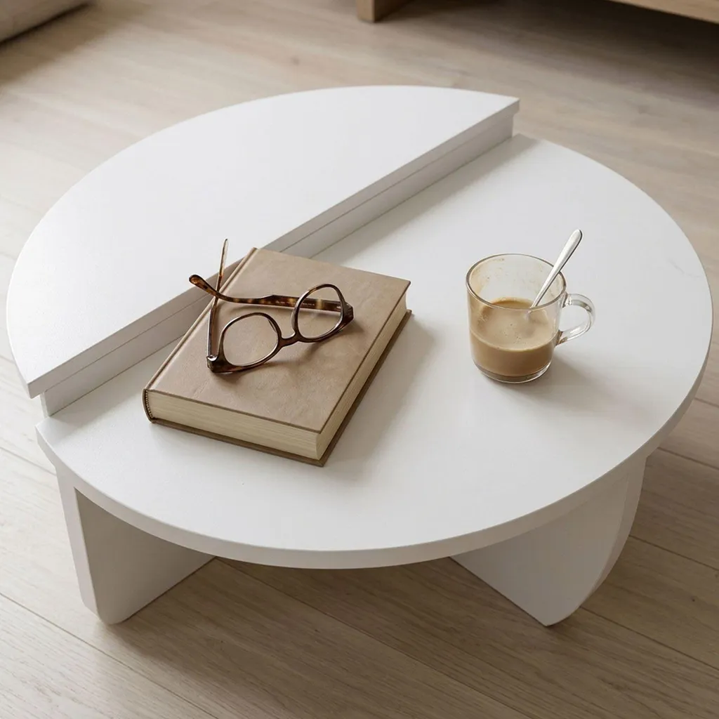 Gagnez de l'Espace avec ce Set de 2 Tables Basses Gigognes Blanc Mat Design
