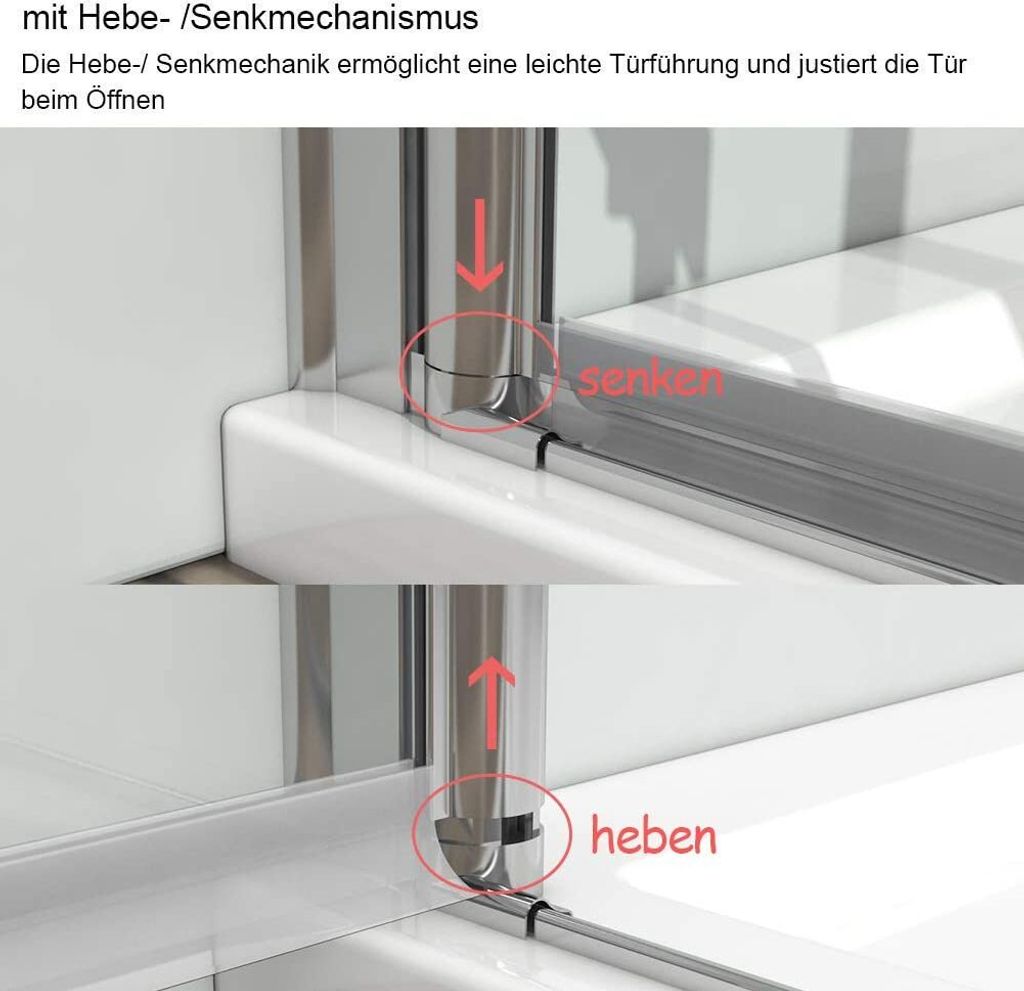 EMKE Duschtür 80 x 195 cm Pendeltür Nischentür Dusche Produktbild 6